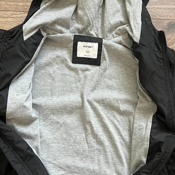 Old Navy Black Jersey Lined Long Sleeve Hooded Jacket Coat XXL (18) Plus - Picture 6 of 12